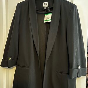 Anne Klein Black Blazer with Rolled Sleeves